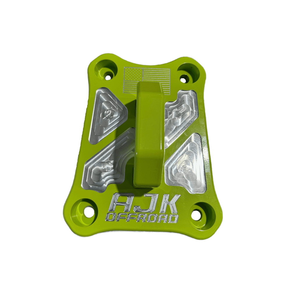 Polaris Pro R / Turbo R Billet Radius Rod Plate / Pull Plate AJK Offroad Yes Lifted Lime