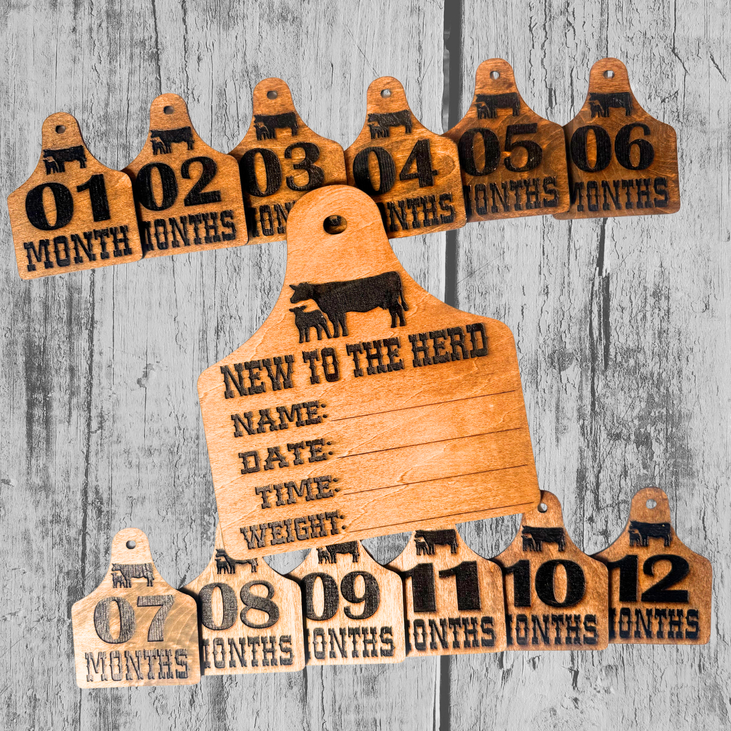 New to the Herd Baby Milestone Marker Set