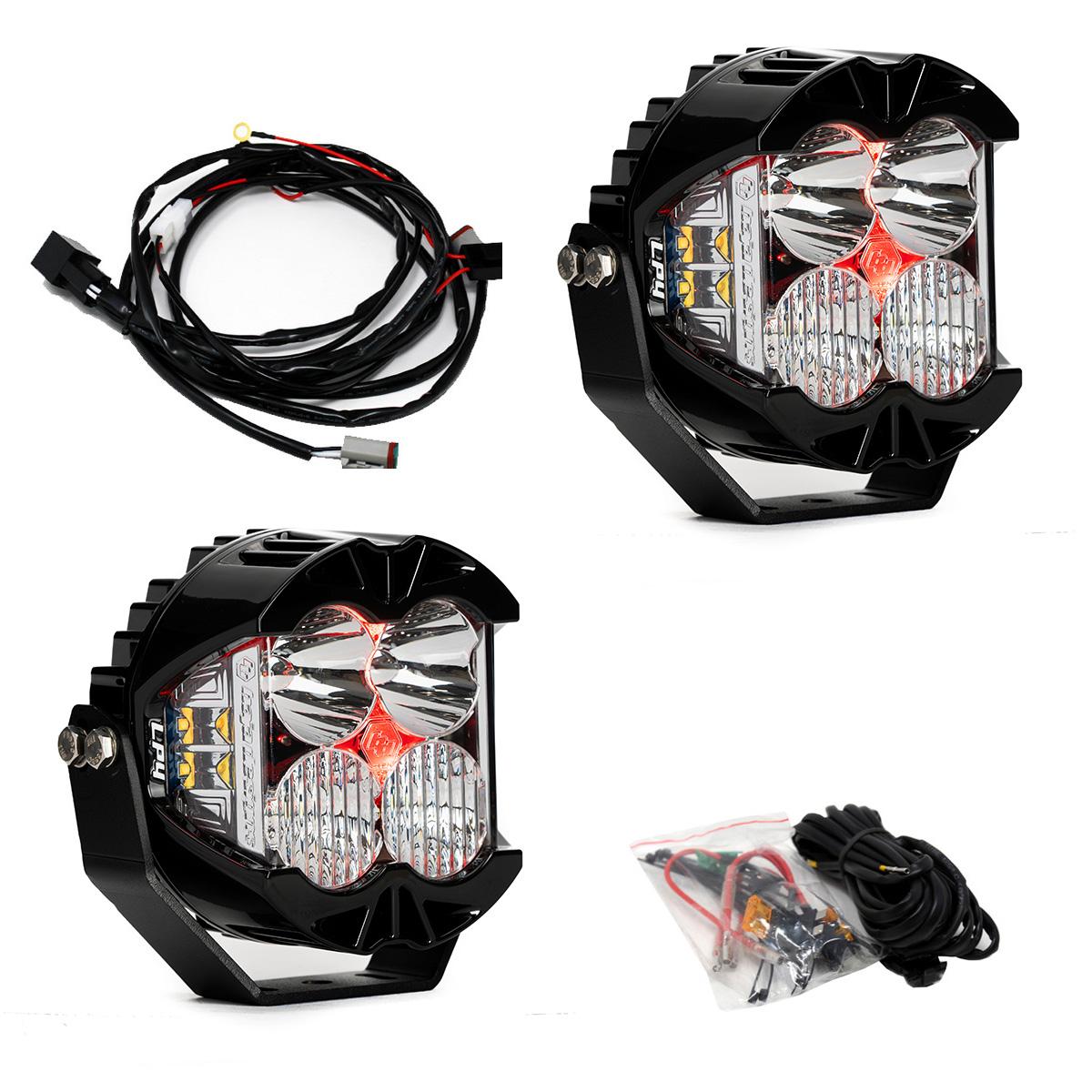 LP4 Pro LED Auxiliary Light Pod Pair Light Pattern Driving/Combo Red Backlight Baja Designs