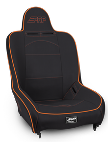 Premier High Back Suspension Seat Black and Orange Vinyl PRP Seats