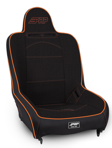 Premier High Back Suspension Seat Black and Orange Tweed PRP Seats