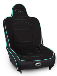 Premier High Back Suspension Seat Black and Teal Tweed PRP Seats