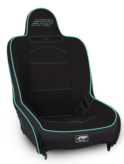 Premier High Back Suspension Seat Black and Teal Tweed PRP Seats