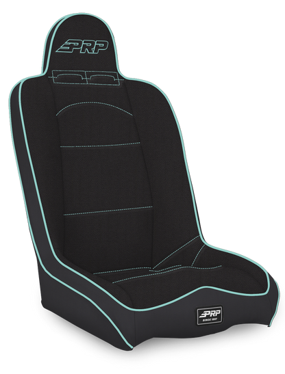 Daily Driver High Back Suspension Seat Black and Teal Tweed PRP Seats