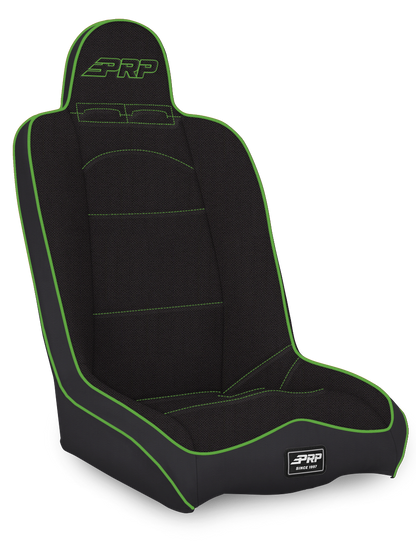 Daily Driver High Back Suspension Seat Black and Green Tweed PRP Seats