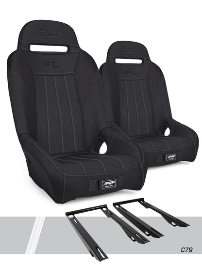 GT/S.E. Suspension Seats Kit for Polaris RZR PRO XP PRO R Turbo R Pair Black PRP Seats