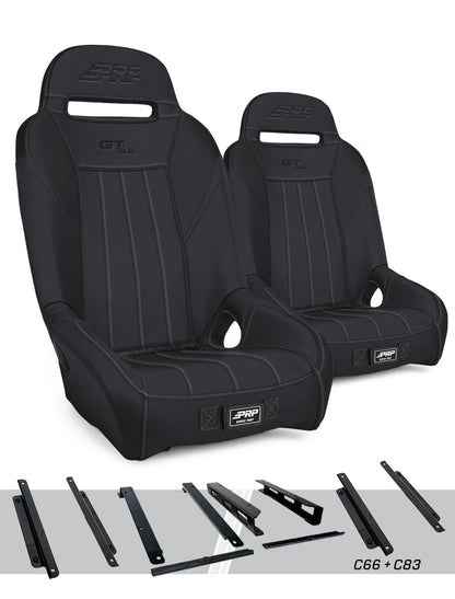 GT/S.E. Suspension Seats Mount & Slider Kit for Can-Am Maverick X3 & Maverick R Pair Black PRP Seats