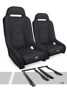 GT3 Suspension Seats Kit for Polaris RZR PRO XP PRO R Turbo R Pair Black PRP Seats