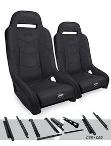 GT3 Suspension Seats Mount & Slider Kit for Can-Am Maverick X3 & Maverick R Pair Black PRP Seats