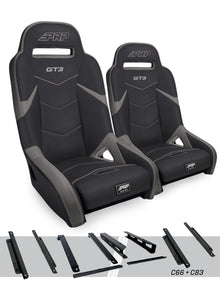 GT3 Suspension Seats Mount & Slider Kit for Can-Am Maverick X3 & Maverick R Pair Black & Gray PRP Seats
