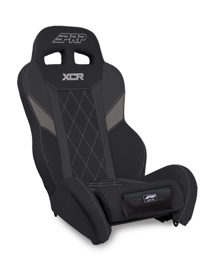 XCR Suspension Seat Black and Gray with Diamond Stitch and Front Pocket PRP Seats