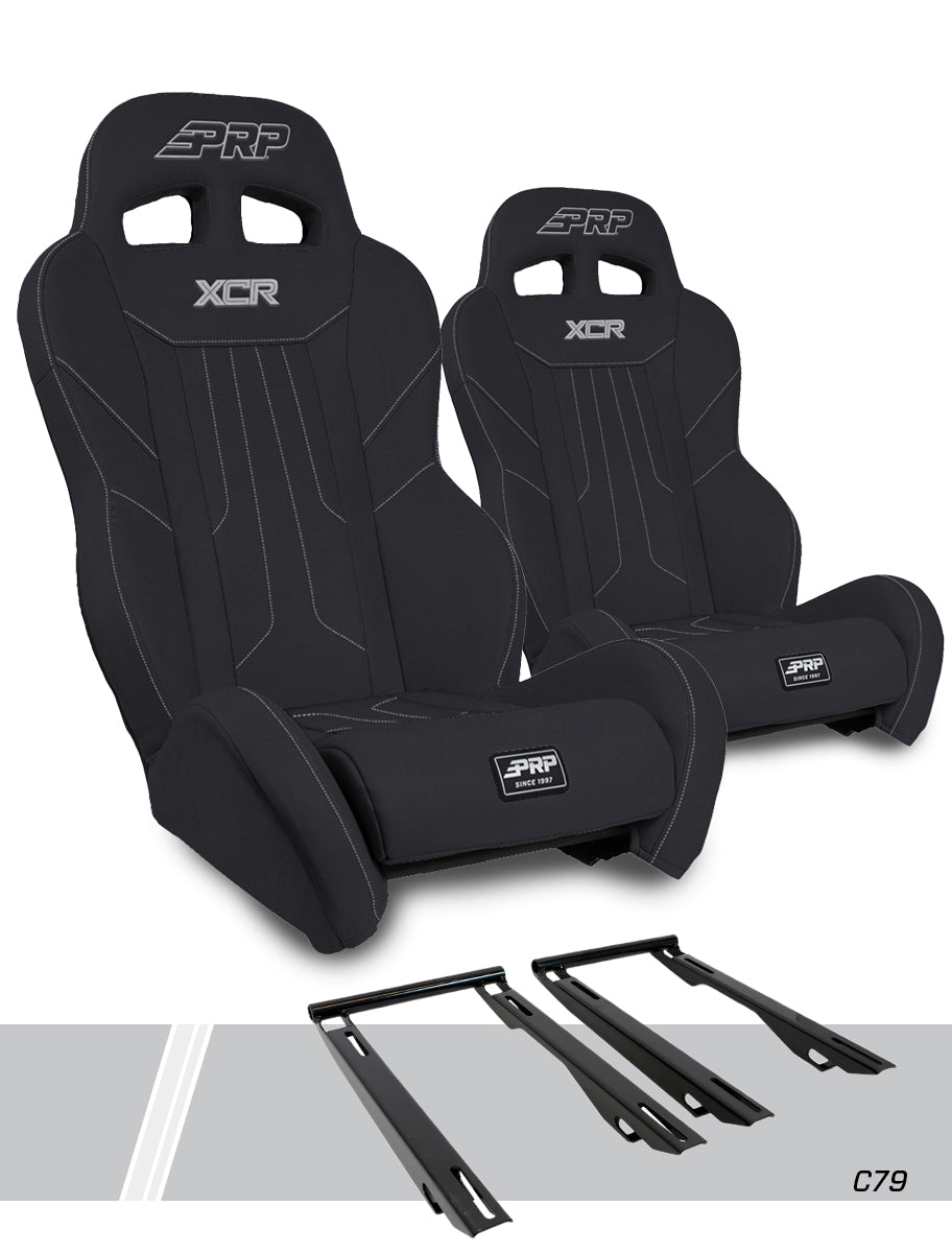 XCR Suspension Seats Kit for Polaris RZR PRO XP PRO R Turbo R Pair Black PRP Seats