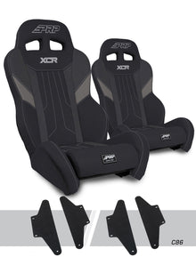 XCR Suspension Seats Kit for Can-Am Maverick X3 Pair Black & Gray PRP Seats