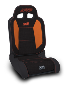EnduroDaily Reclining Suspension Seat Black and Orange Vinyl Driver PRP Seats