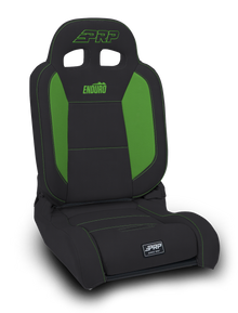 EnduroDaily Reclining Suspension Seat Black and Green Vinyl Driver PRP Seats