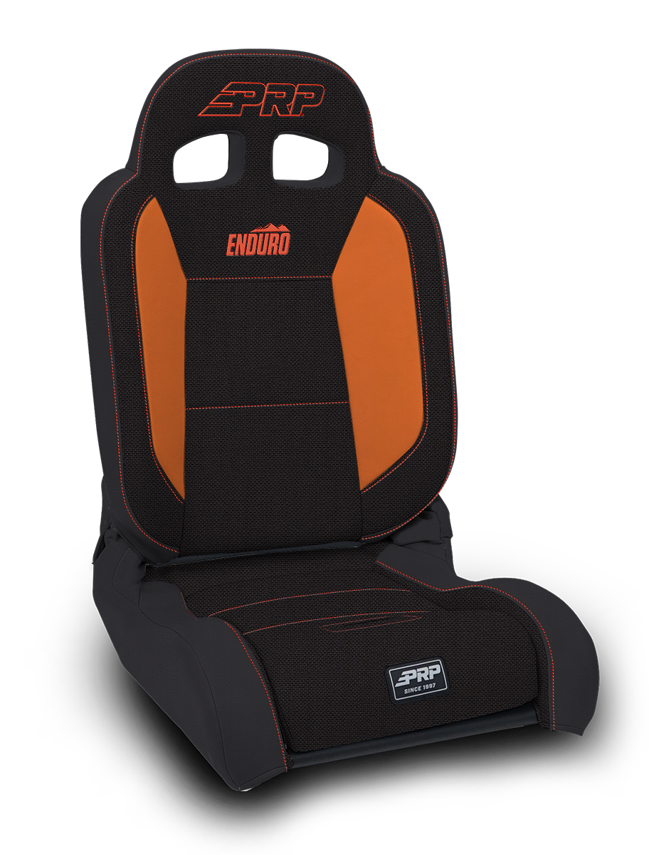 EnduroDaily Reclining Suspension Seat Black and Orange Tweed Driver PRP Seats