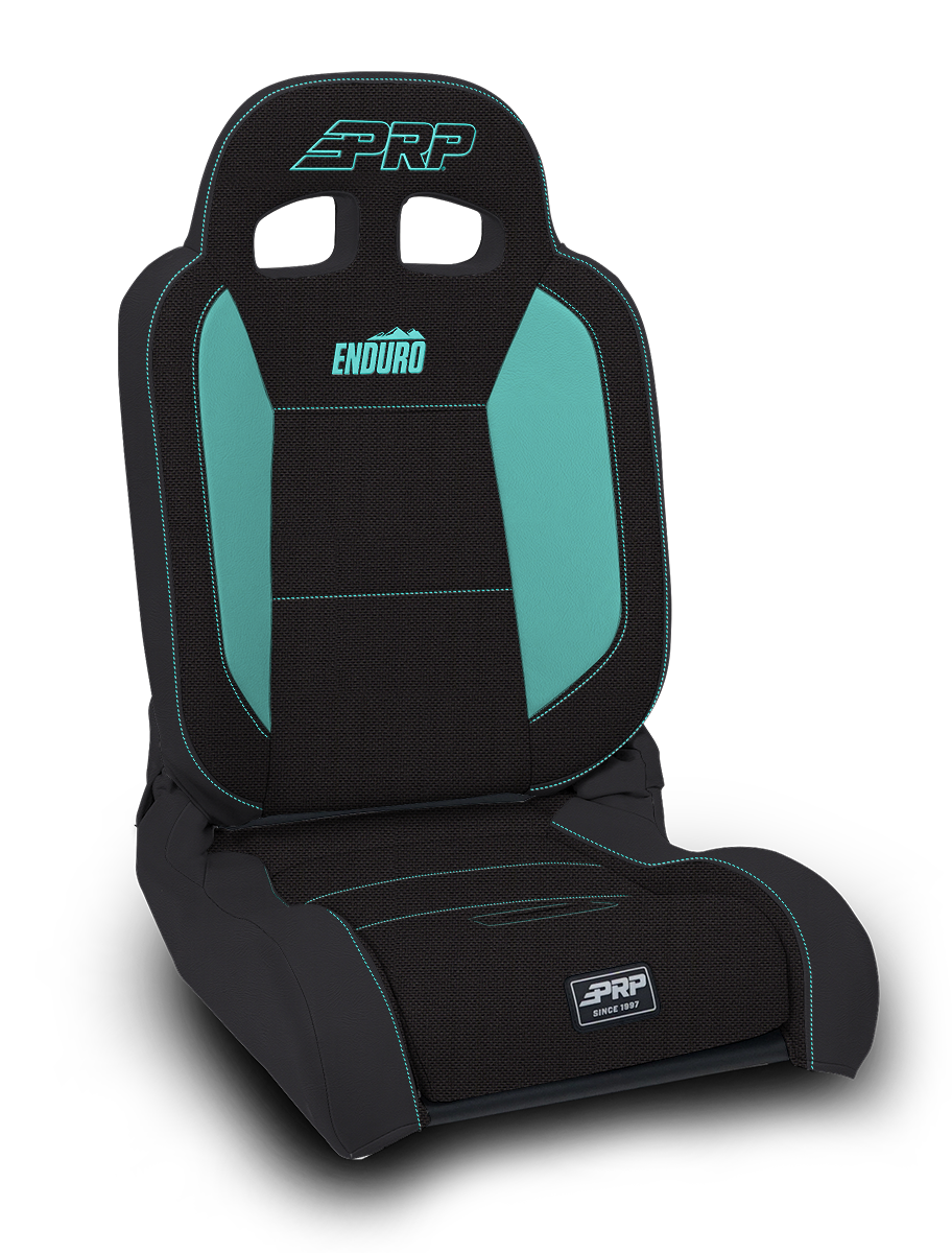 EnduroDaily Reclining Suspension Seat Black and Teal Tweed Driver PRP Seats