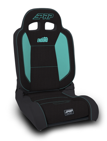 EnduroDaily Reclining Suspension Seat Black and Teal Tweed Driver PRP Seats