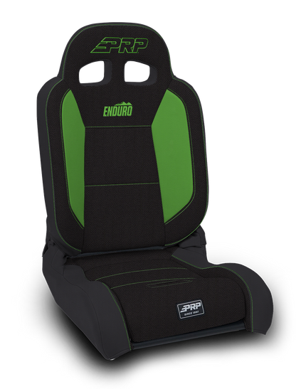 EnduroDaily Reclining Suspension Seat Black and Green Tweed Driver PRP Seats