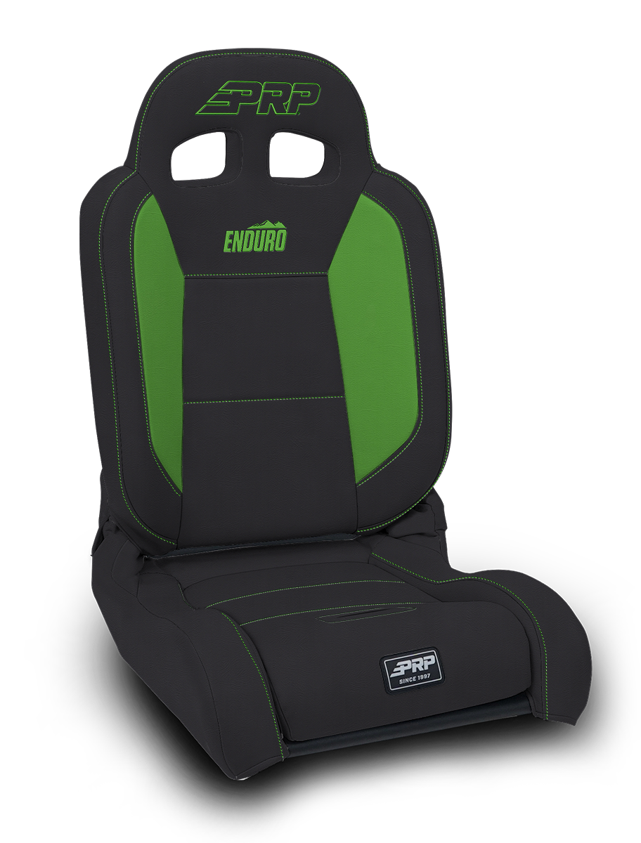 EnduroDaily Reclining Suspension Seat Black and Green Vinyl Passenger PRP Seats