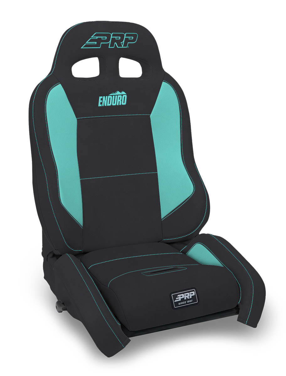 EnduroCrawl Reclining Suspension Seat Black and Teal Vinyl Driver PRP Seats