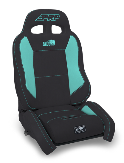 EnduroCrawl Reclining Suspension Seat Black and Teal Vinyl Driver PRP Seats