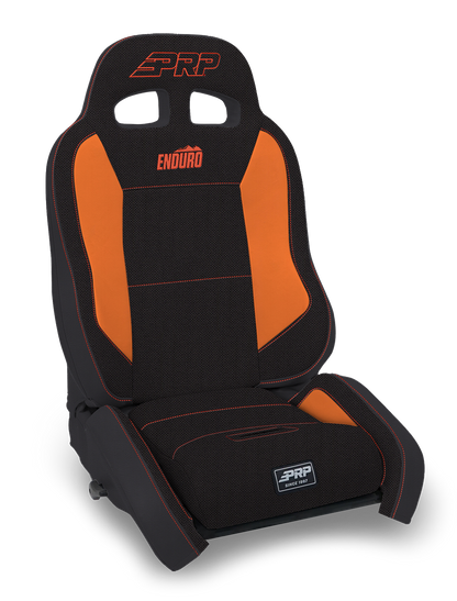EnduroCrawl Reclining Suspension Seat Black and Orange Tweed Driver PRP Seats