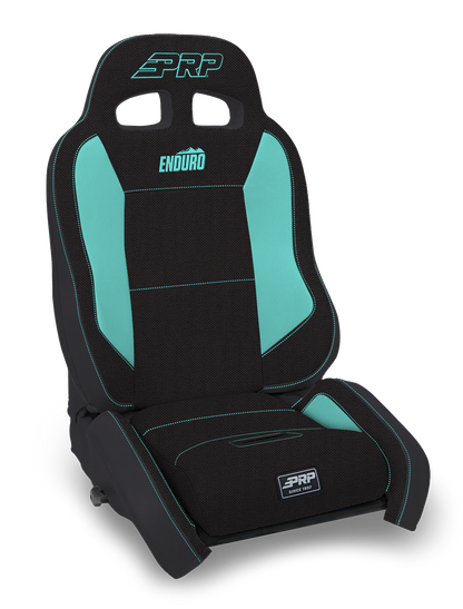 EnduroCrawl Reclining Suspension Seat Black and Teal Tweed Driver PRP Seats