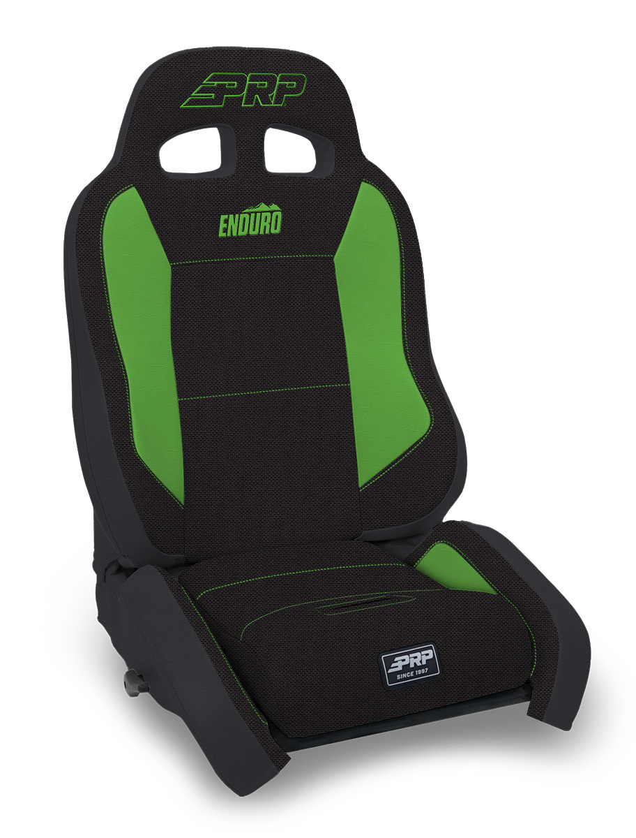 EnduroCrawl Reclining Suspension Seat Black and Green Tweed Driver PRP Seats