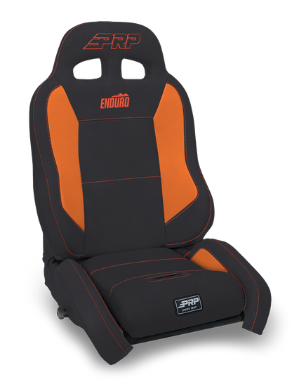 EnduroCrawl Reclining Suspension Seat Black and Orange Vinyl Passenger PRP Seats