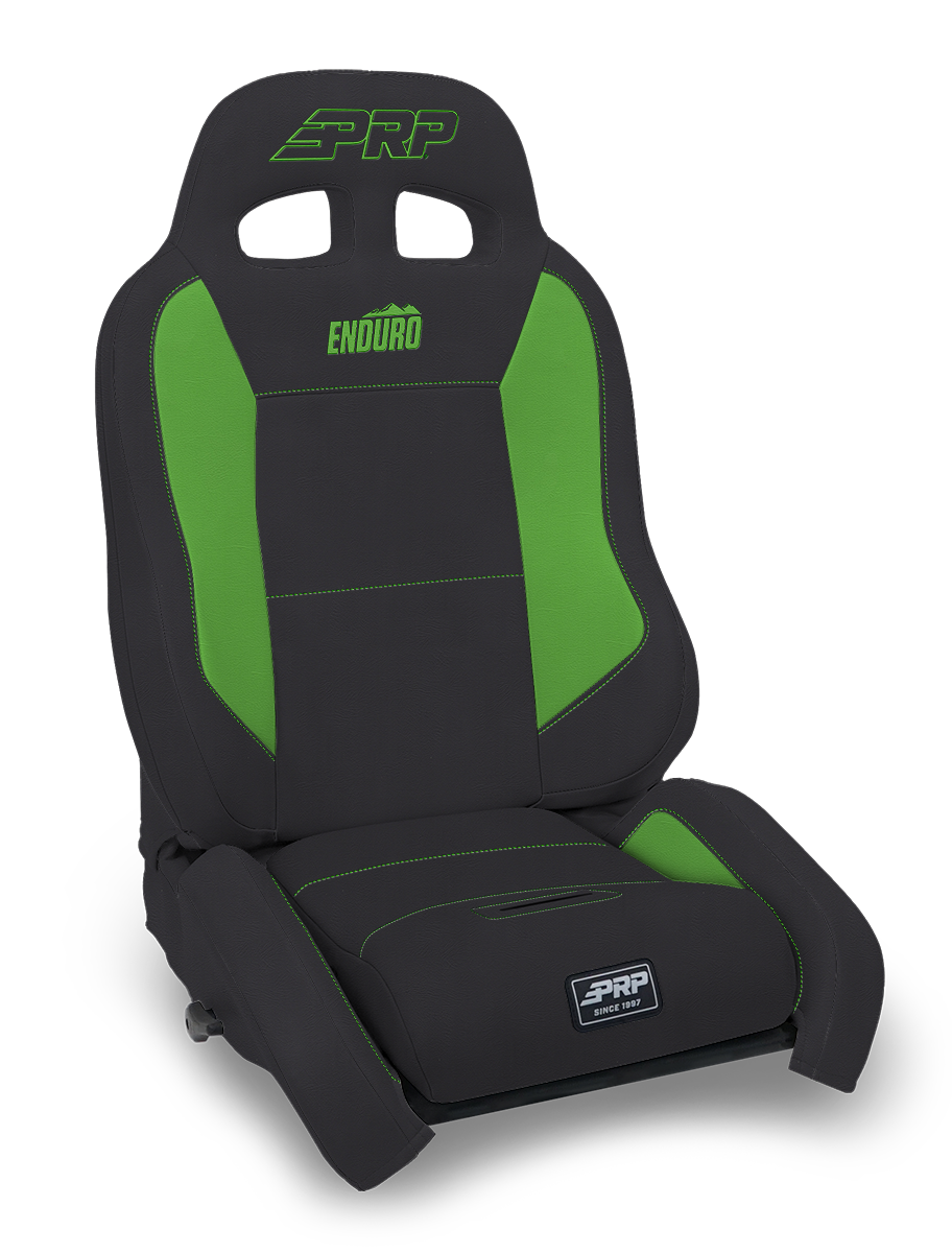 EnduroCrawl Reclining Suspension Seat Black and Green Vinyl Passenger PRP Seats
