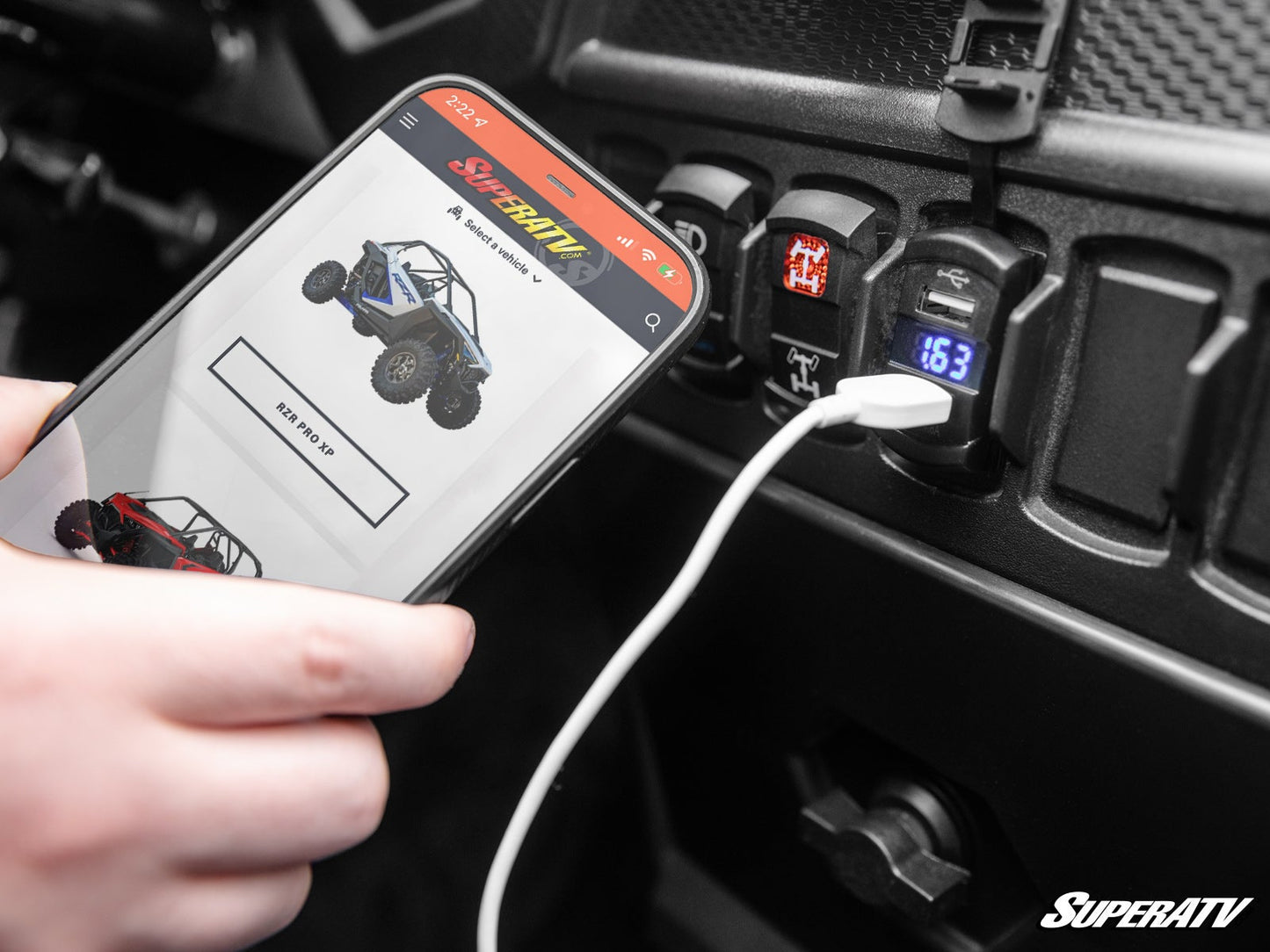 12 V UTV VOLTMETER AND DUAL USB CHARGER