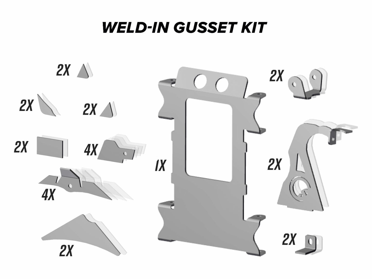 Polaris RZR XP Turbo Weld-In Gusset Kit