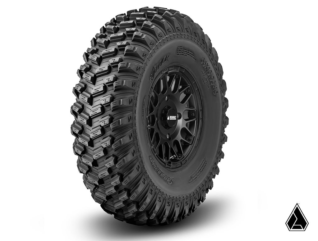 Standard XT Warrior Tires 32x10x15 on 15x10 Assault Industries Hellfire Satin Black Wheels 4/156 Pattern