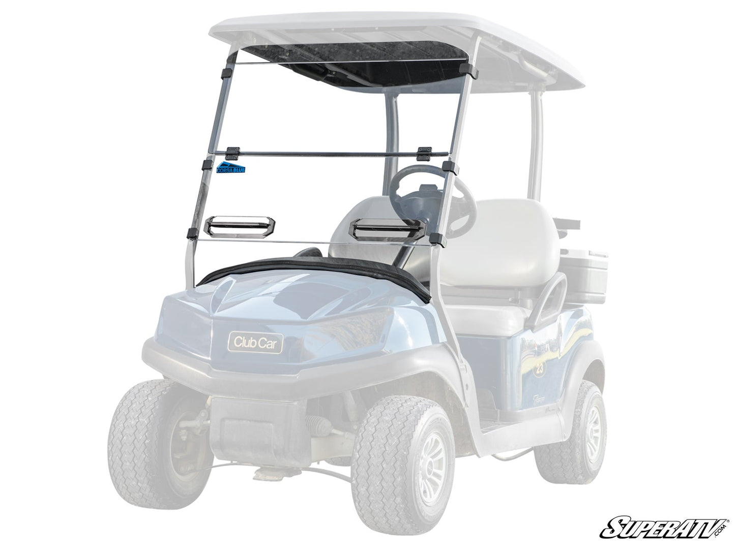 Corsa Blue Club Car Tempo Vented Flip Down Windshield