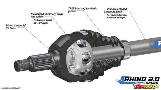 Can-Am Commander 800 / 1000 Rear Long Travel Axle—Rhino 2.0