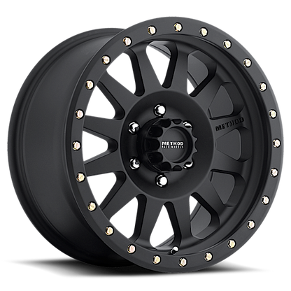 Aluminum Wheels 15x8 Double Standard MR304 Bolt Pattern 6 On 139.7 Offset -24 Lip Size 3.5 Matte Black MB Method