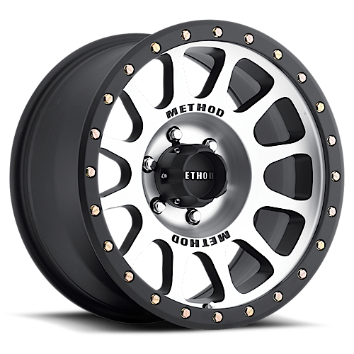 Aluminum Wheels 17x8.5 NV MR305 Bolt Pattern 6 On 139.7 Offset 25 Lip Size 1.18 Black BM Machined Face-Black Street Loc Method