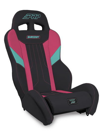 Shreddy Edition XCR Suspension Seat Black Pink and Teal PRP Seats