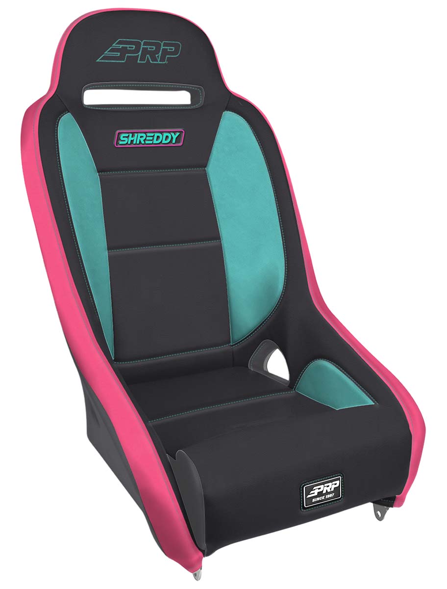 Shreddy Comp Elite Suspension Seat Black Pink and Teal PRP Seats