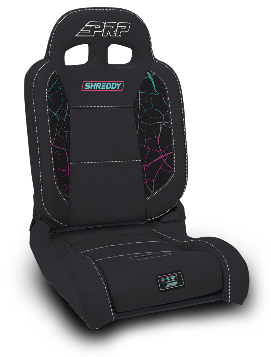 Shreddy Edition EnduroDaily Reclining Suspension Seat Cracked Black Driver PRP Seats
