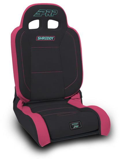 Shreddy Edition EnduroDaily Reclining Suspension Seat Black Pink and Teal Passenger PRP Seats