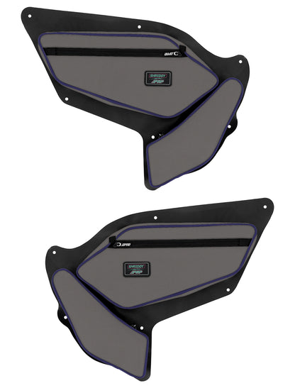 PRP Shreddy Front Door Bags with Knee Pad for Polaris RZR PRO XP PRO R Turbo R Pair Gray and Purple PRP Seats
