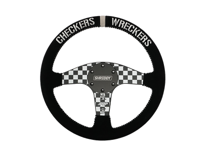 PRP X Shreddy Checkered Steering Wheel 13 Inch Diameter Checkered Flat PRP Seats