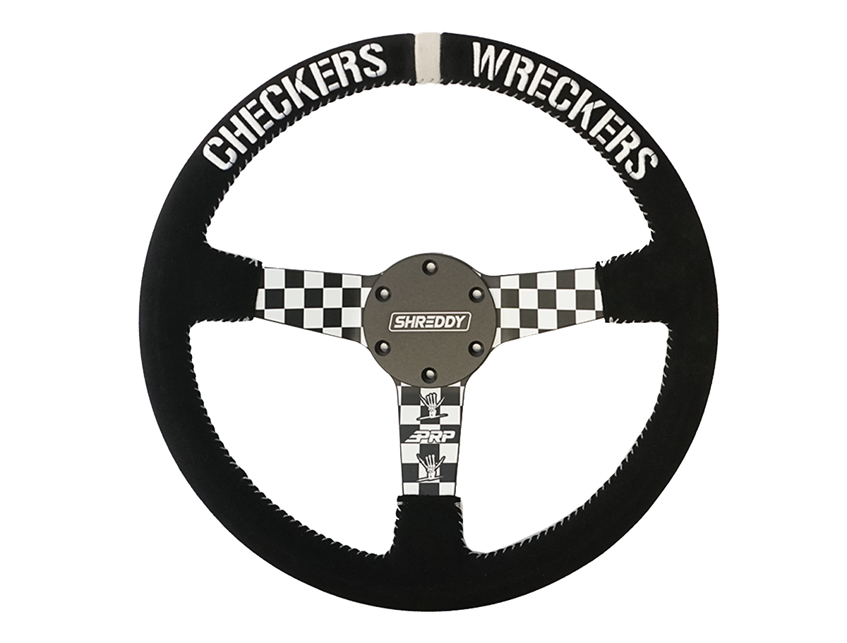 PRP X Shreddy Checkered Steering Wheel 13 Inch Diameter Checkered Deep Dish PRP Seats