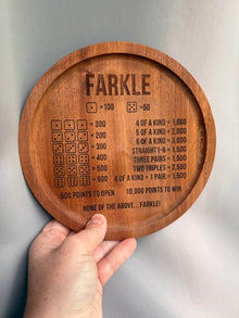 Wooden Farkle Dice Tray &amp; Score Guide