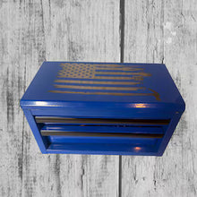 Laser-Engraved Mini Toolbox — Patriotic American Flag Design | Handcrafted Gift for Mechanics, Veterans & DIYers