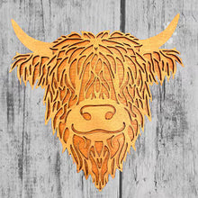 Laser Cut Wood Highland Cow Wall Art – Rustic Farmhouse Decor