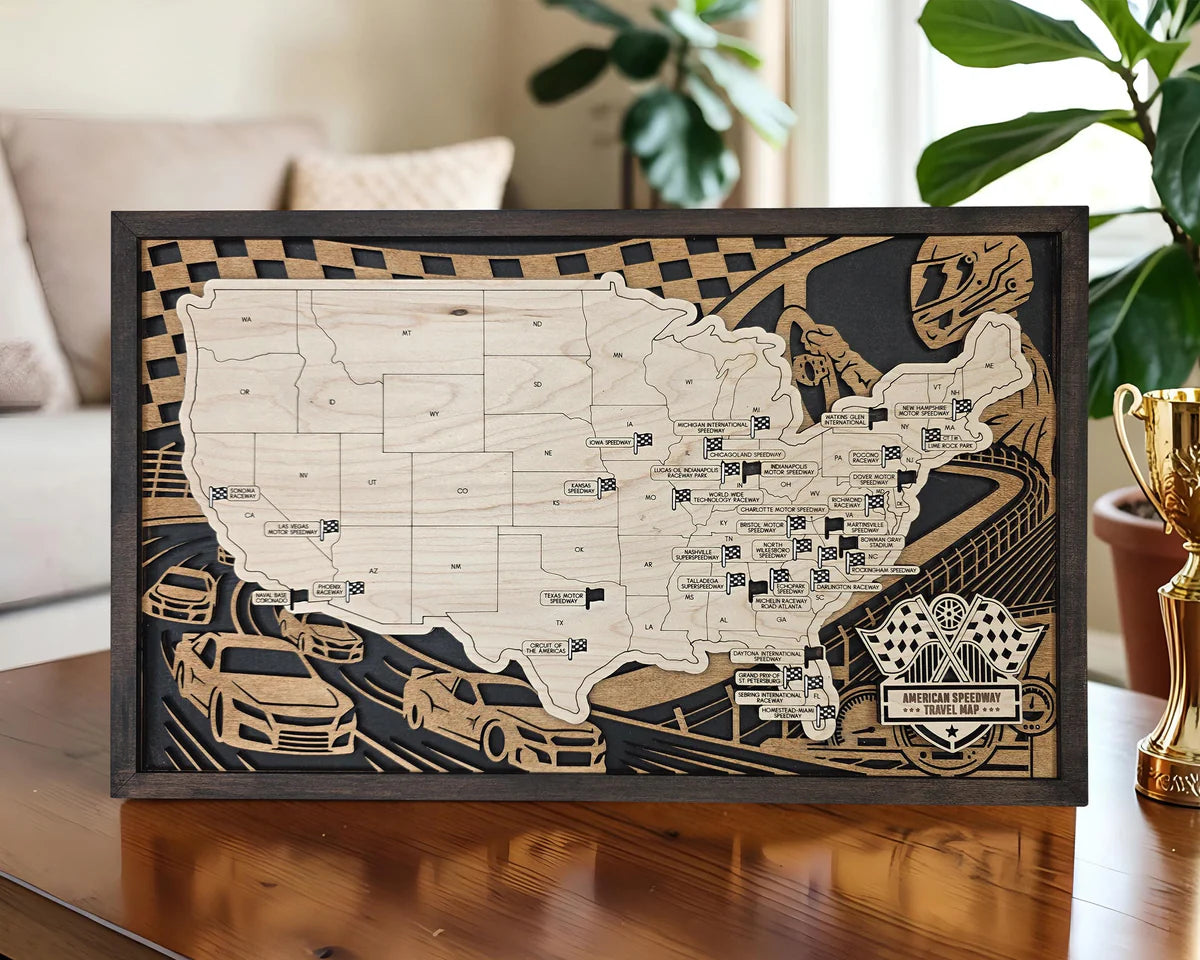 🏁 American Speedway Travel Map 🏁